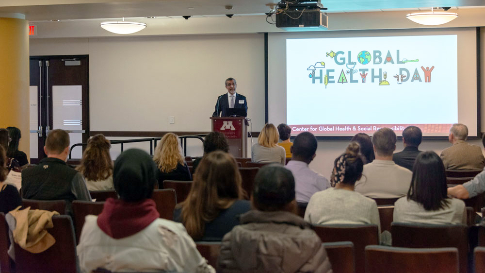 CGHSR director Shailey Prasad speaking at global health day 2019