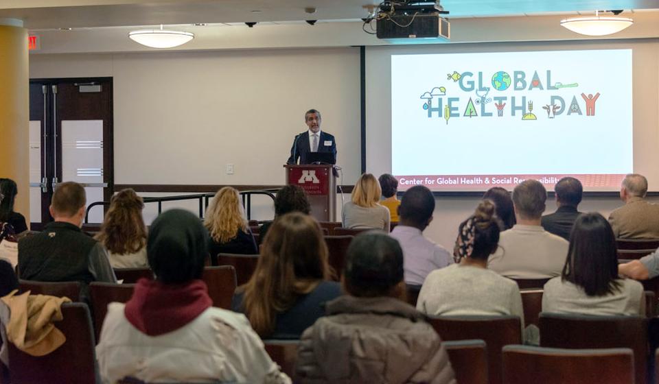 CGHSR director Shailey Prasad speaking at global health day 2019