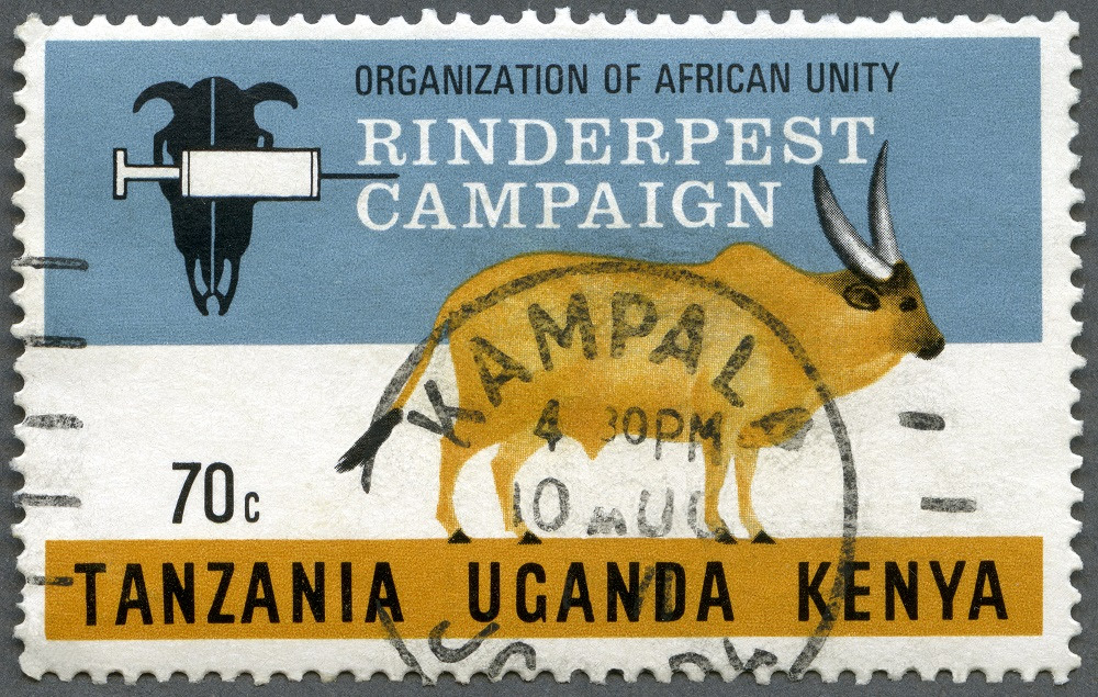 Postage stamp from the Rinderpest elimination campaign